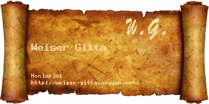 Weiser Gitta névjegykártya